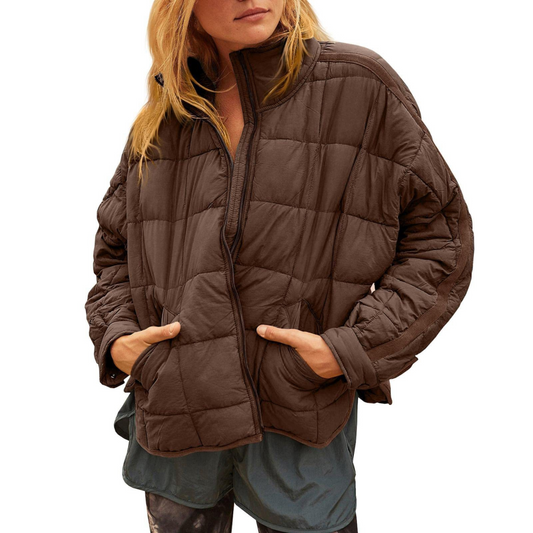 Lightweight compact zip puffer jacket for women | April