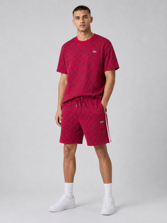 Red Cotton T-Shirt & Shorts Set
