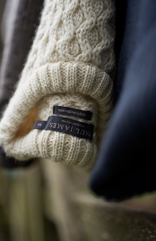 Mens Fisherman's British Wool Cable Jumper