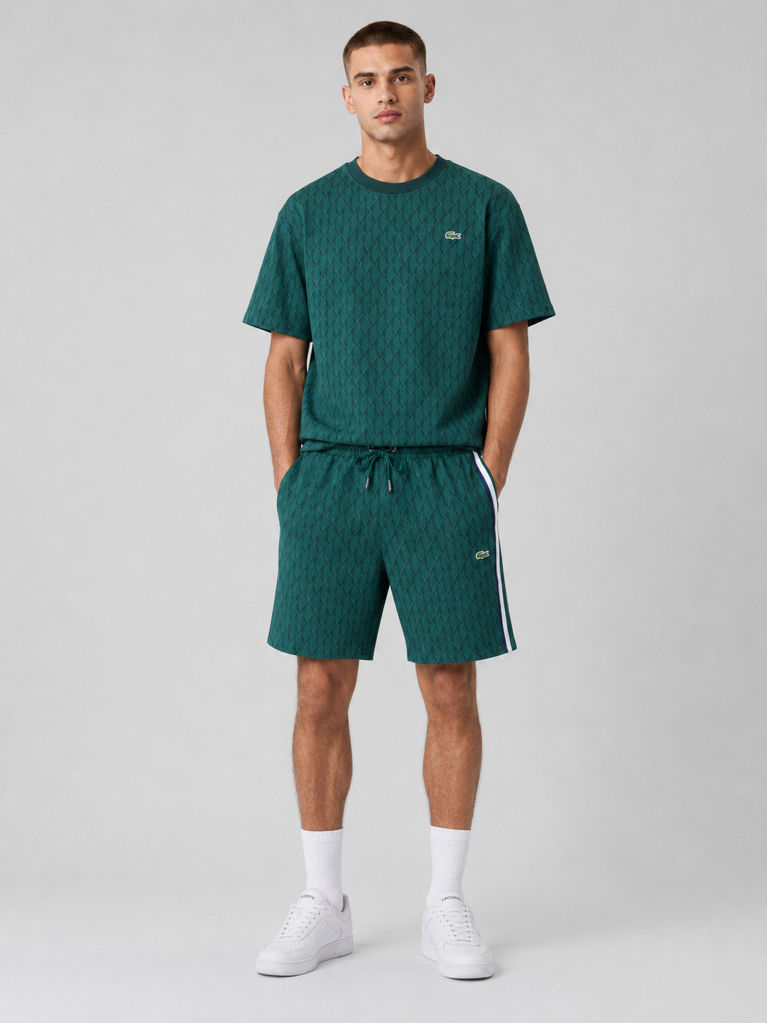 Green Cotton T-Shirt & Shorts Set