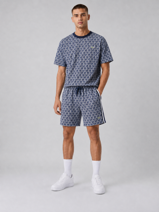 Navy Blue Cotton T-Shirt & Shorts Set