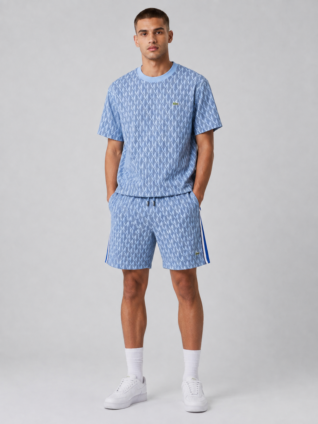 Light Blue Cotton T-Shirt & Shorts Set