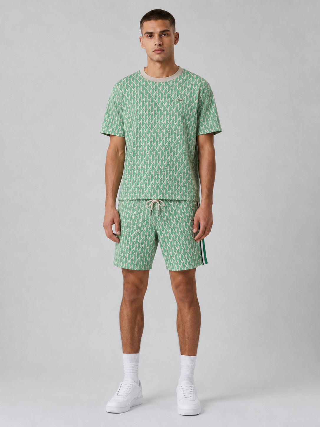 Green Cotton T-Shirt & Shorts Set