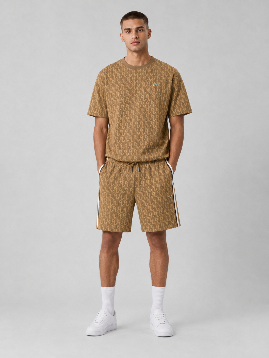 Brown Cotton T-Shirt & Shorts Set