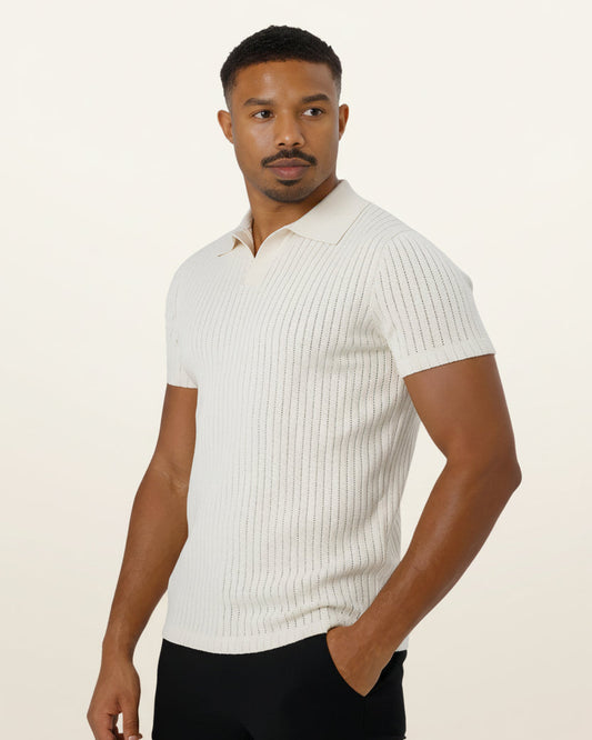 Men's Knit Polo Shirt Old Money Saville