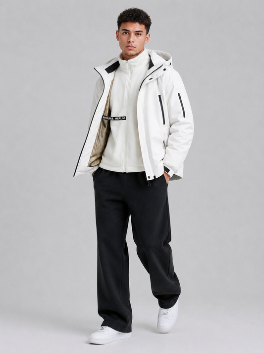 Unisex Detachable Hood Polyester Jacket