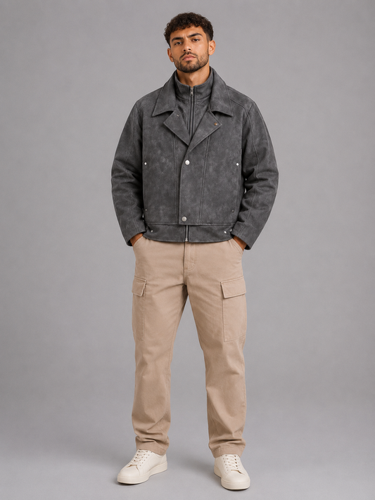 PU Lapel Jacket