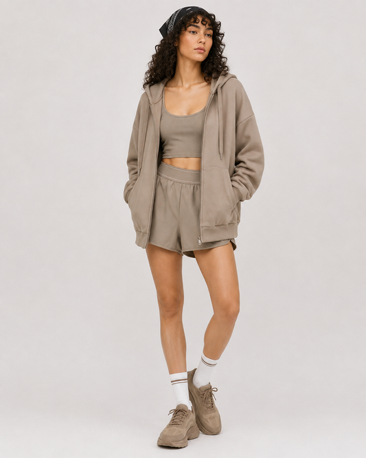 Women’s Hooded Sports Top & Shorts