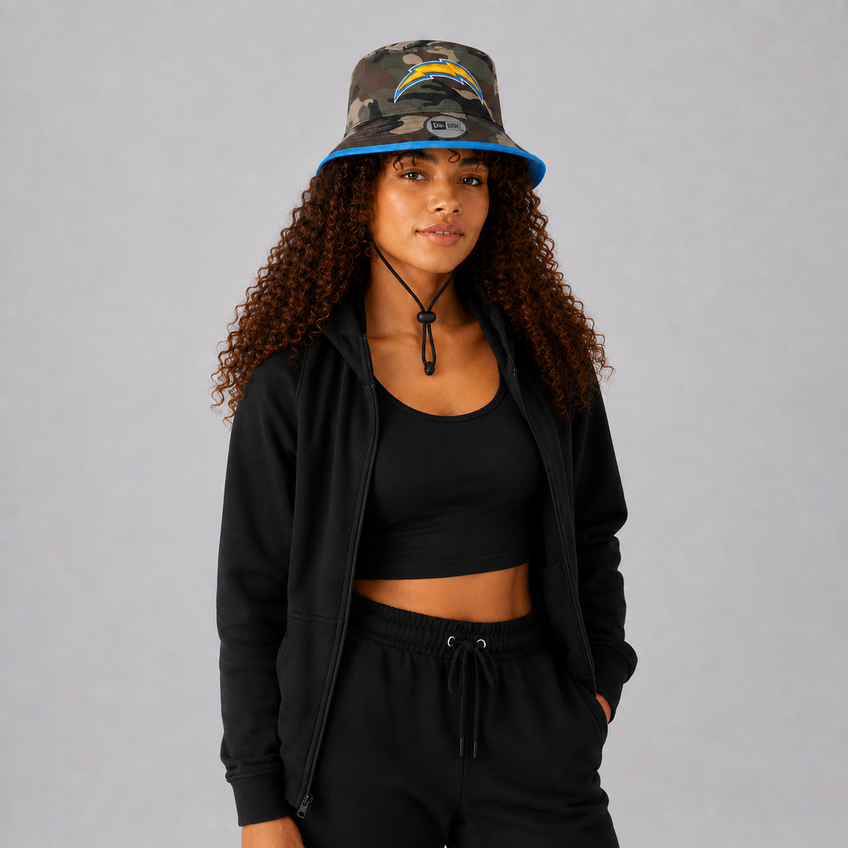 Green Camo Lightning Bolt Bucket Hat