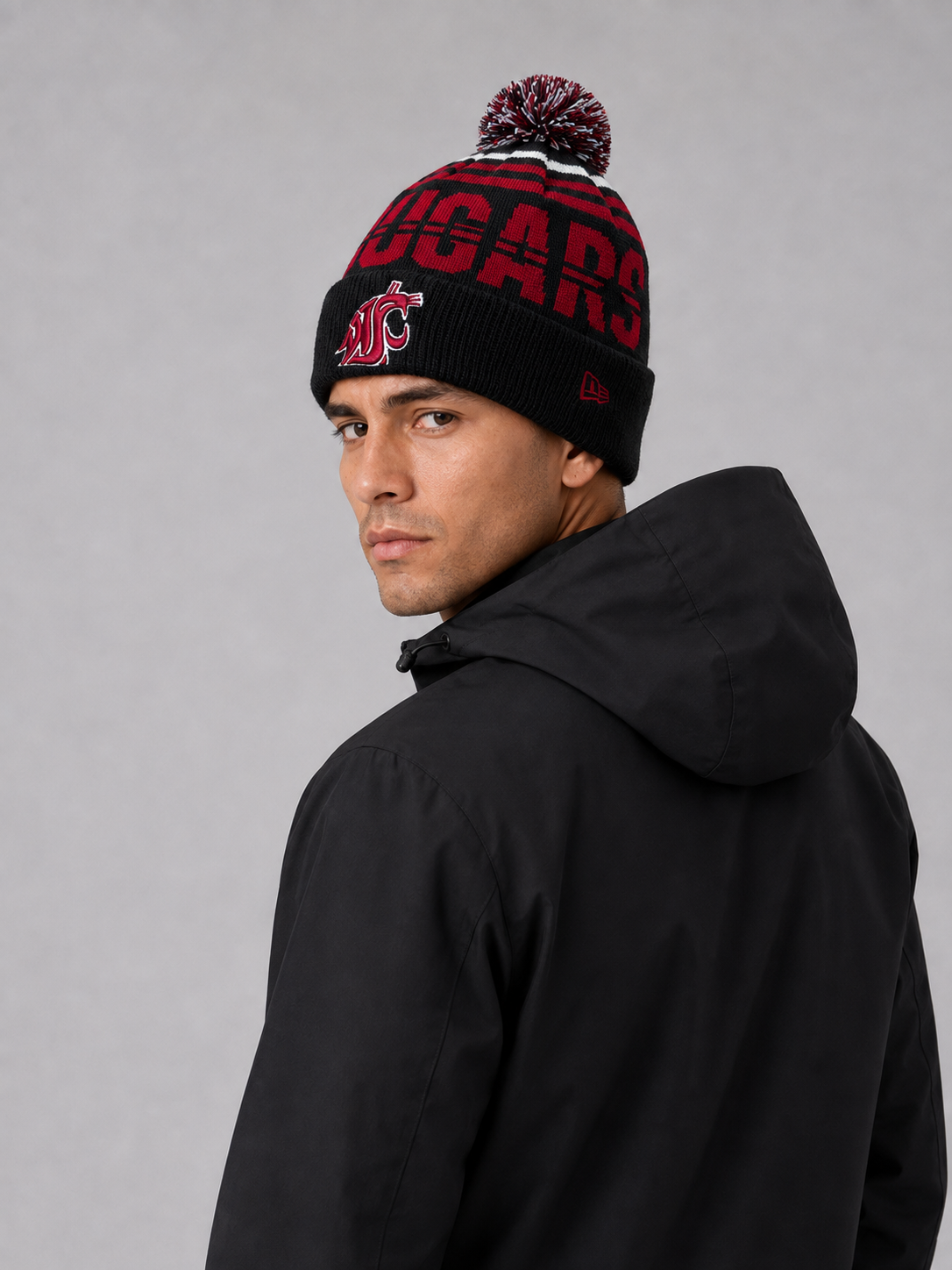 Washington State Cougars ew Era Crimson Bold Cuffed Knit