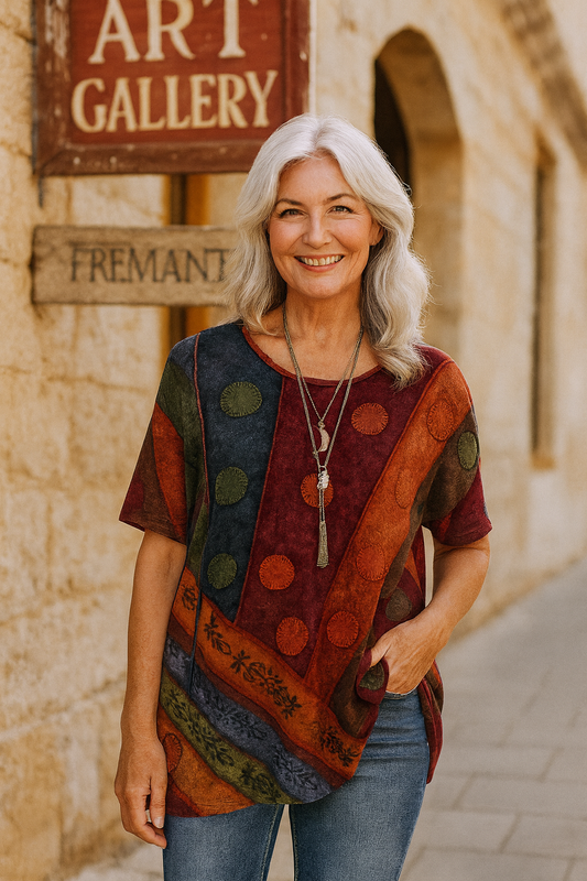 Relaxed artistic flowing everyday top for women | Calla