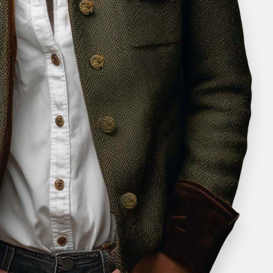 Madeleine | Women's Herringbone Textured Tailored Jacket