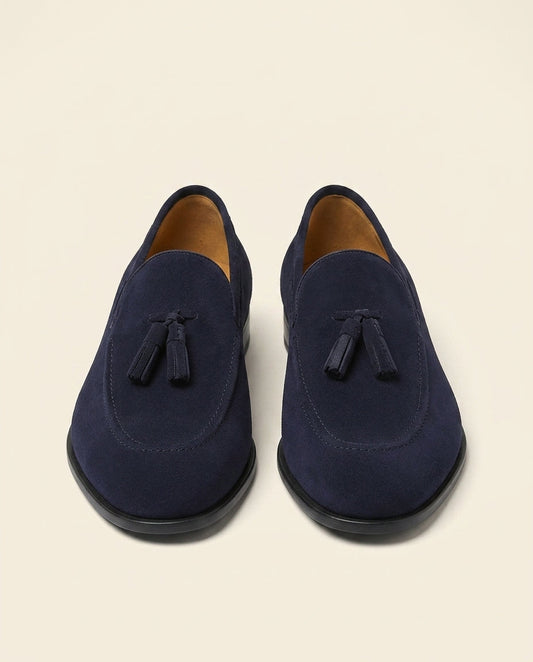 Suede Tassel Loafer Navy