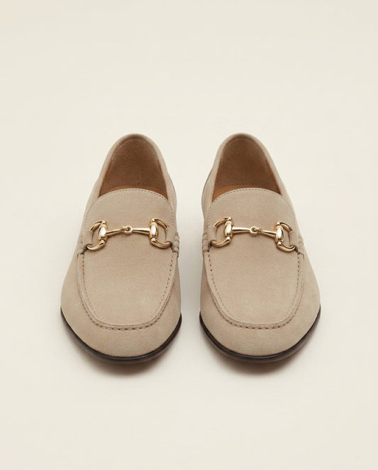 Suede Horsebit Loafer Beige