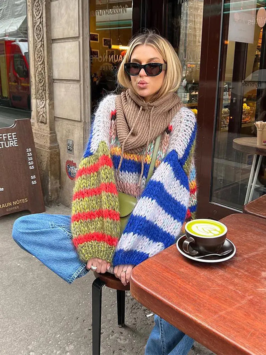 Colorful mohair sweater for women | Celestine