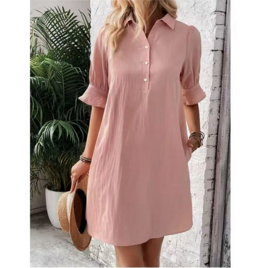 Casual button-down shirt dress for women | Franchesca