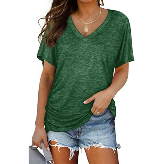 Classic V-neck loose-fit everyday shirt for women | Eily