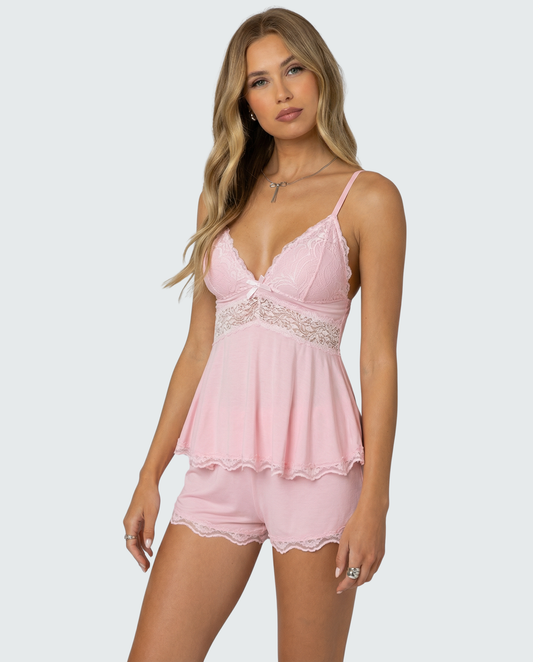 Soft elegant lace loungewear set for women | Midnight Kiss