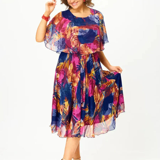 Comfortable plus-size chiffon everyday dress for women | Barbara