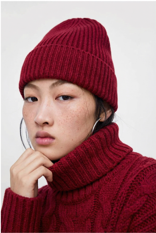Blank Wool Waffle Knit Beanie