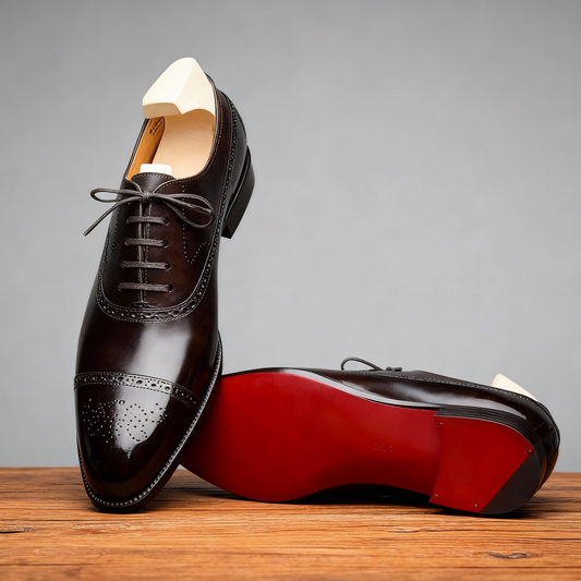 Classic leather brogue oxford dress shoes for men