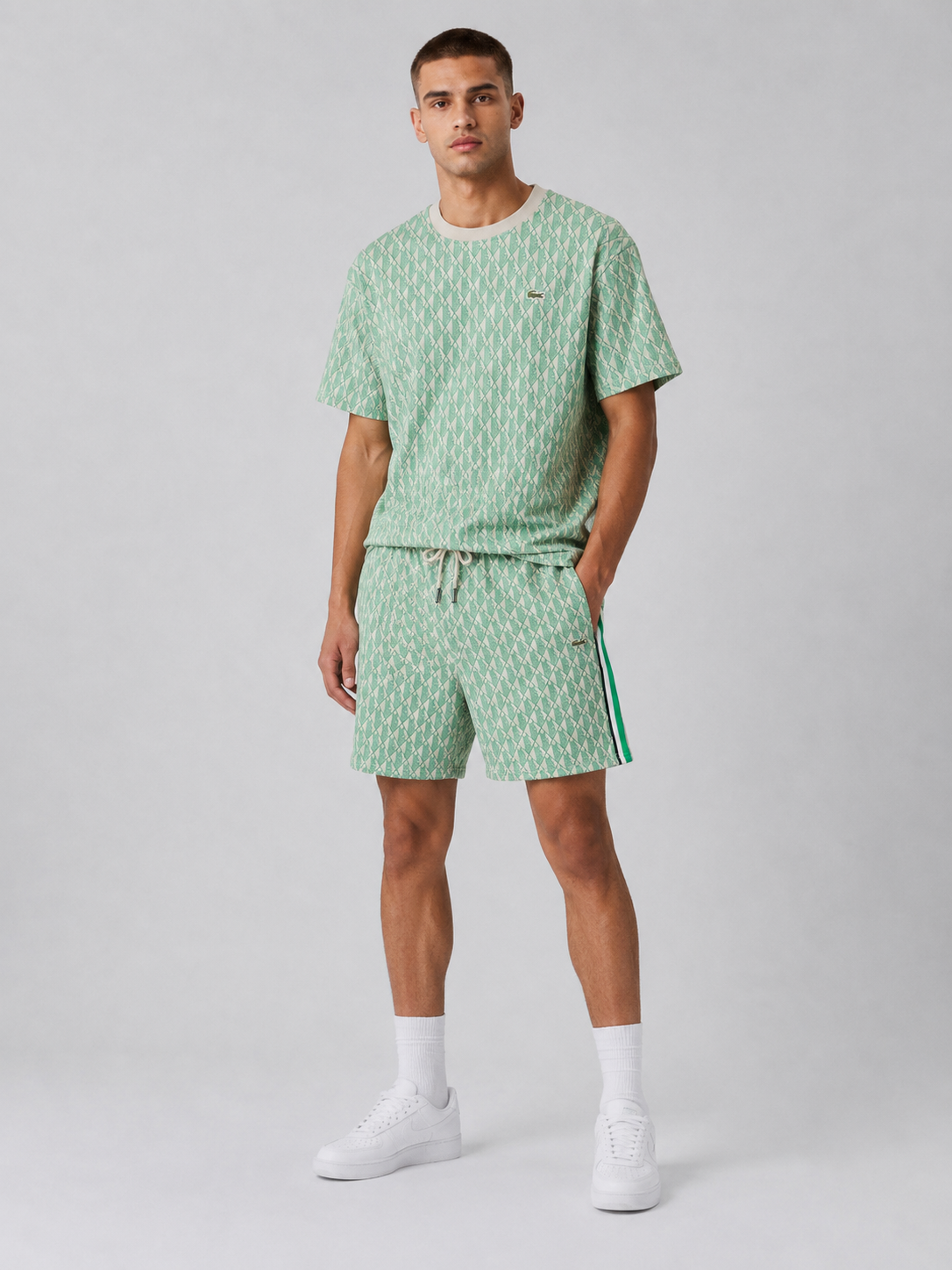 Green Cotton T-Shirt & Shorts Set