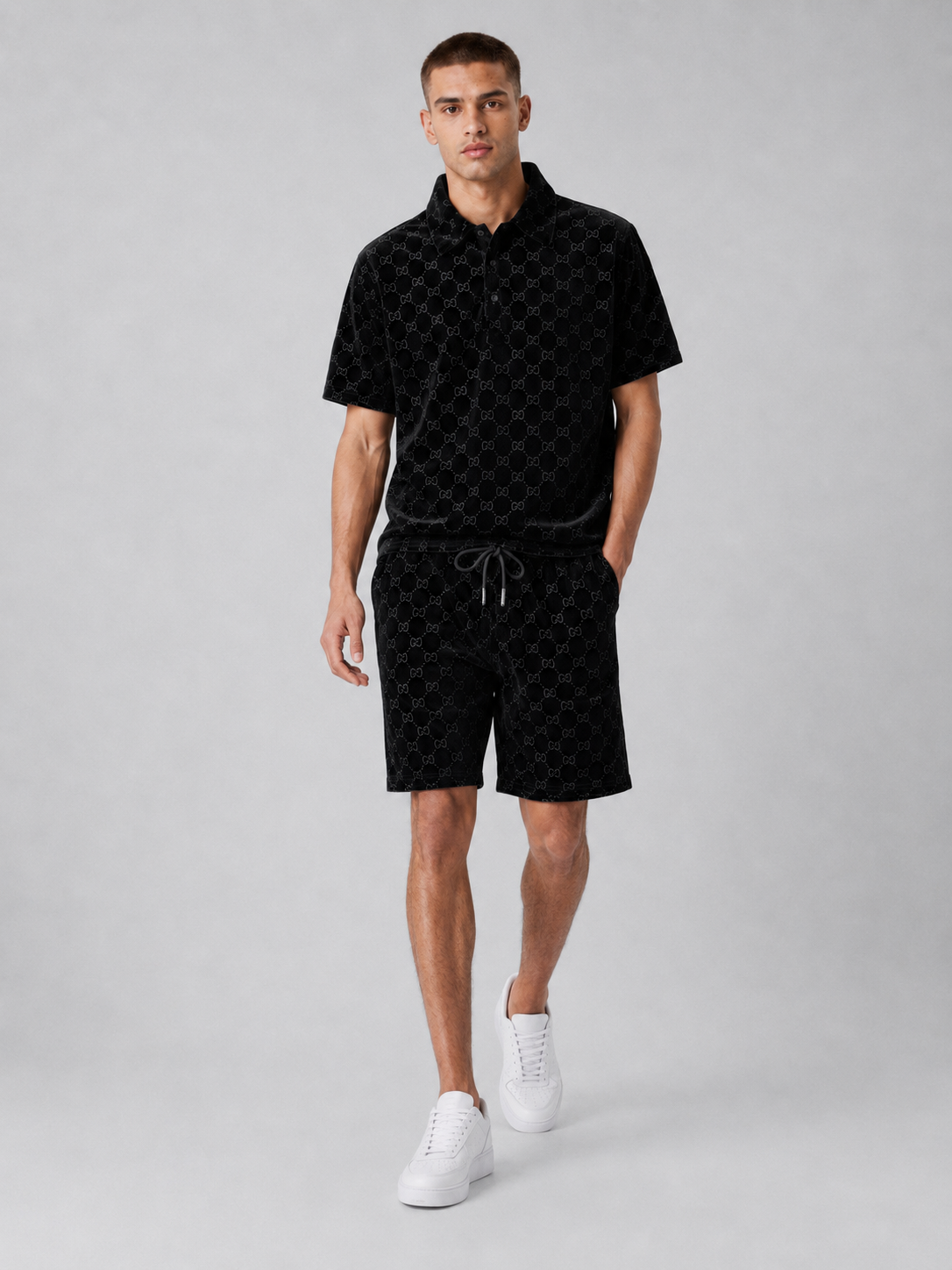 Black Shirt & Shorts Set