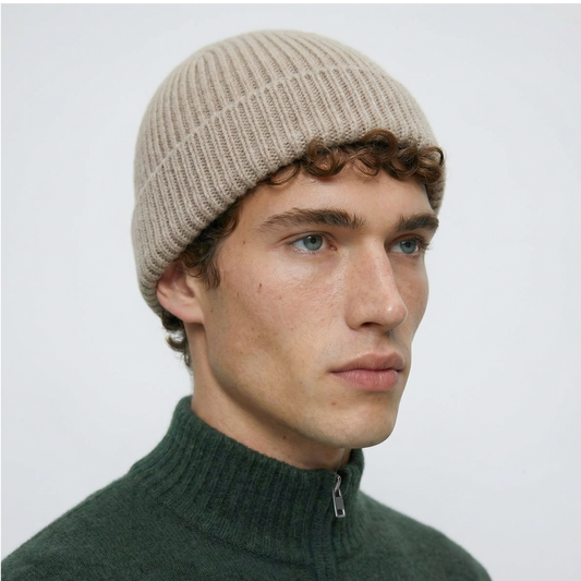 Blank Classic Ribbed Knit Wool Beanie