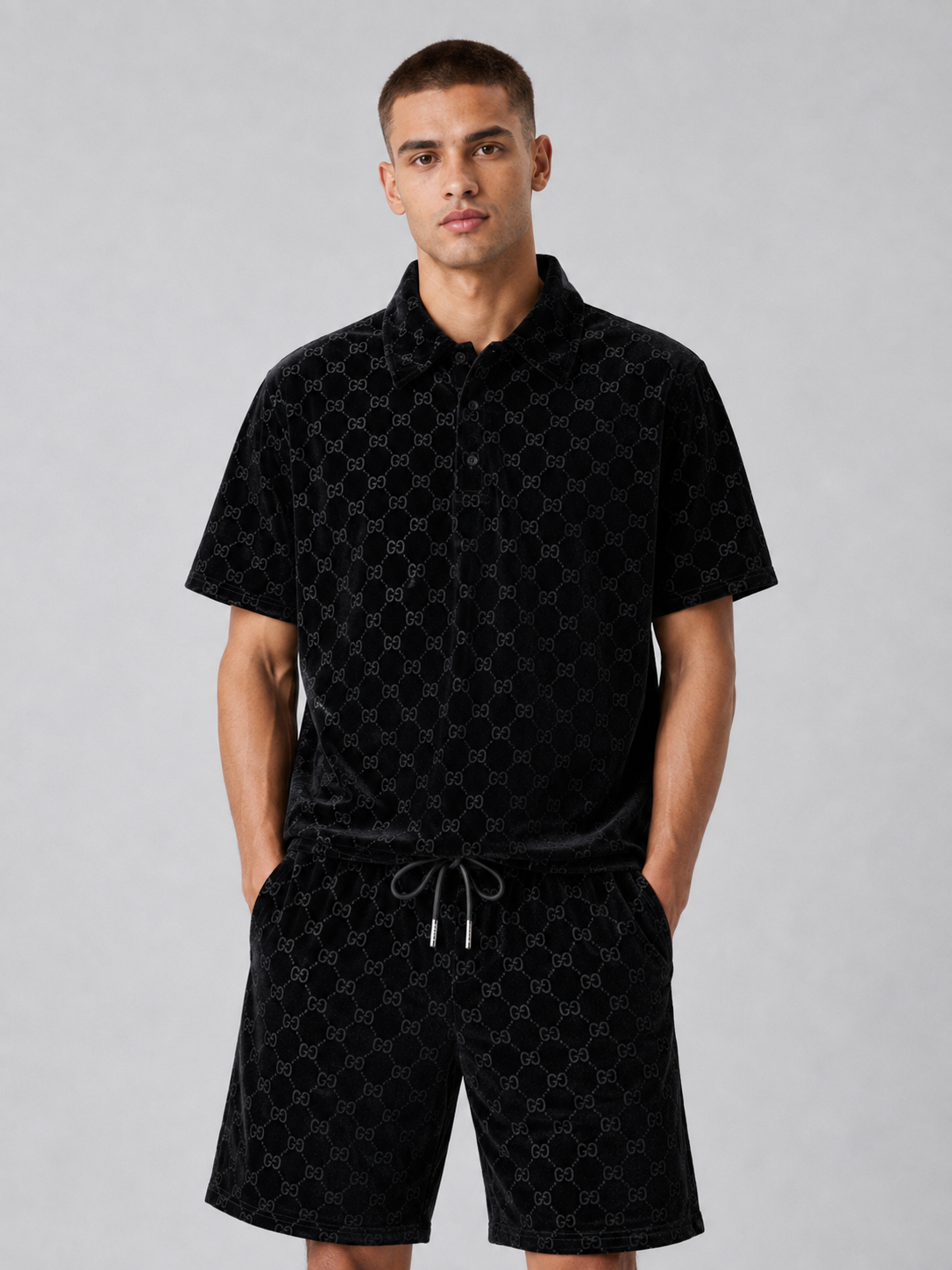 Black Shirt & Shorts Set