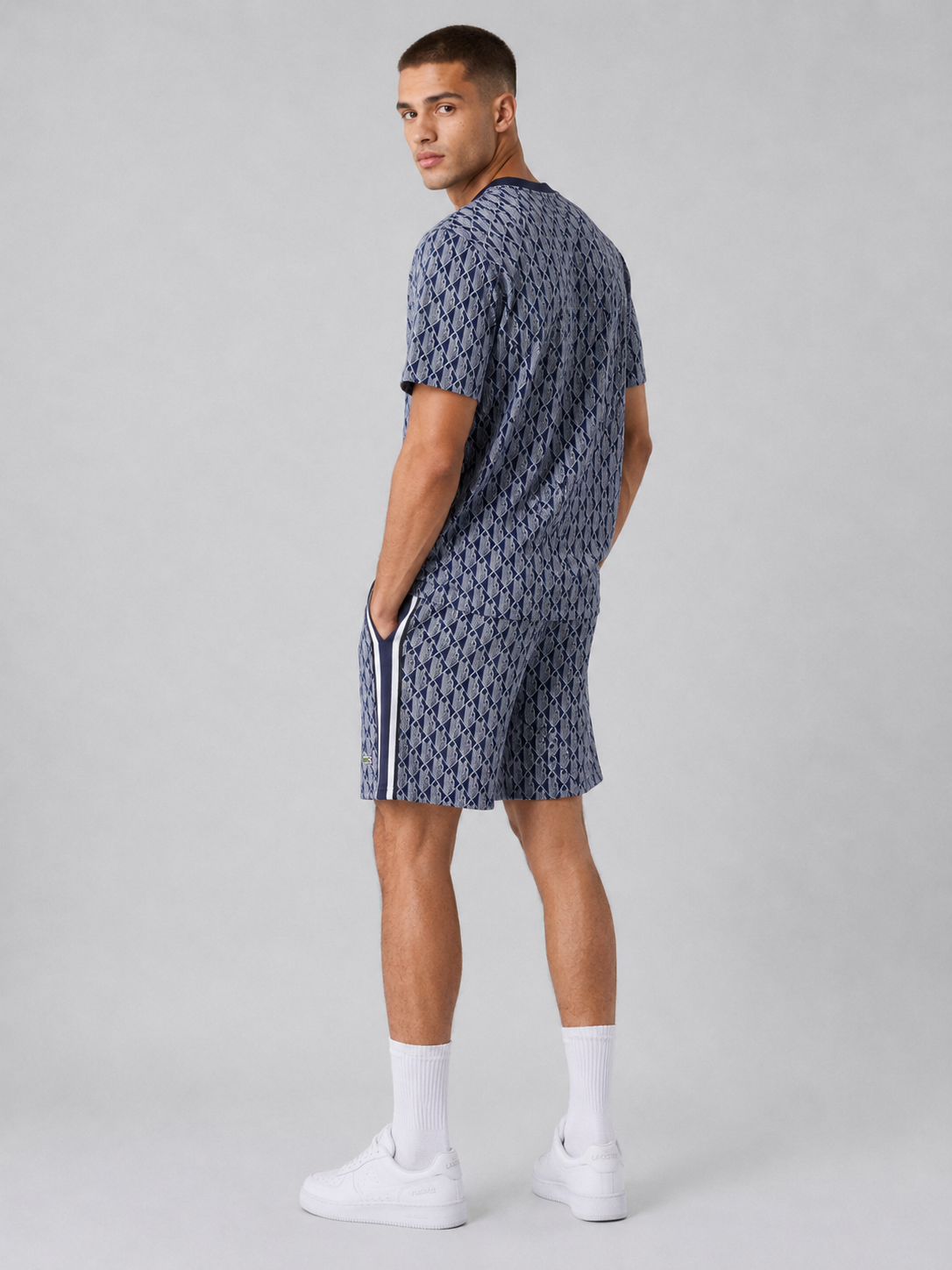 Navy Blue Cotton T-Shirt & Shorts Set
