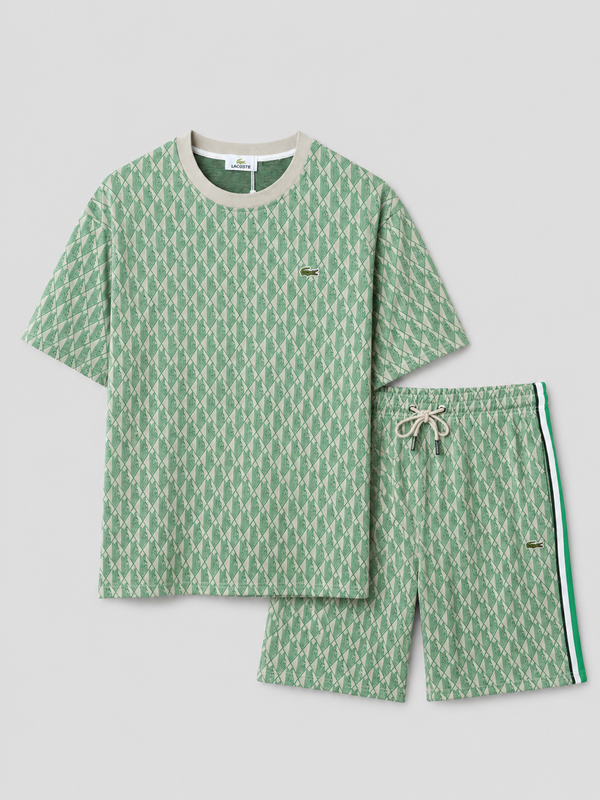 Green Cotton T-Shirt & Shorts Set