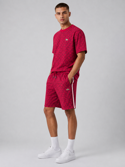 Red Cotton T-Shirt & Shorts Set