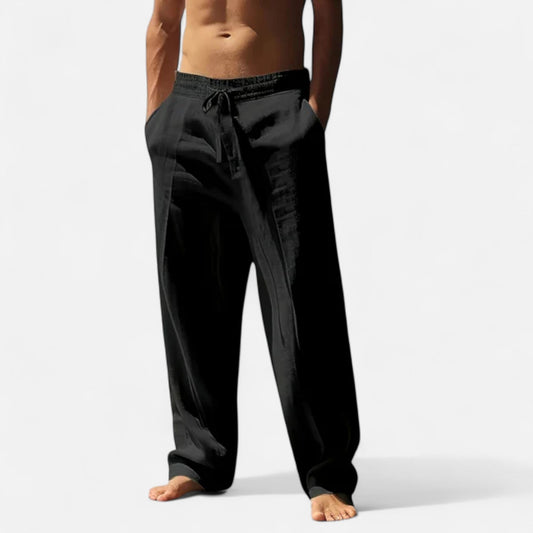 Classic relaxed linen everyday trousers for men