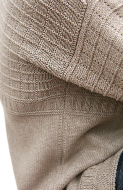 Mens Midweight Cotton Grid Knit Gansey Jumper