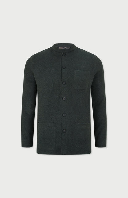 Mens Midweight Cotton Knitted Nehru Jacket