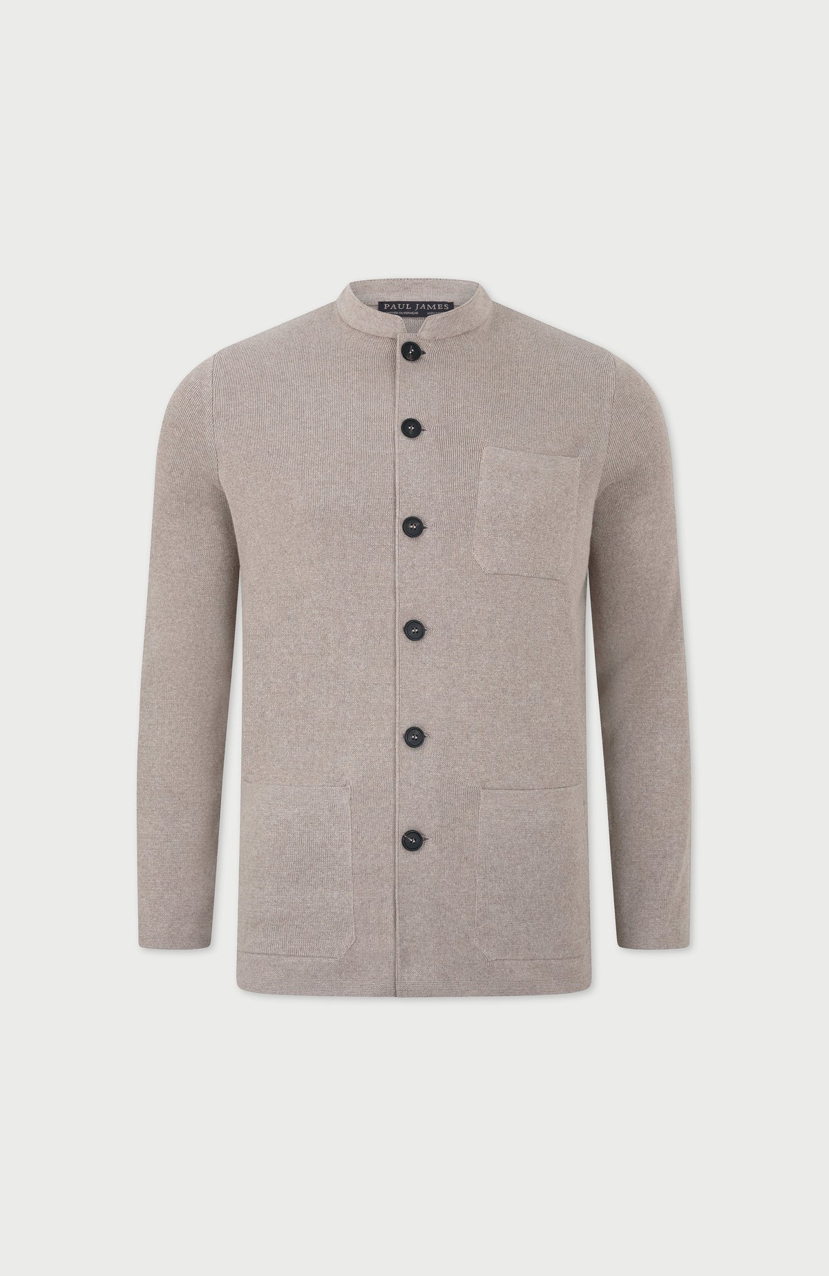 Mens Midweight Cotton Knitted Nehru Jacket