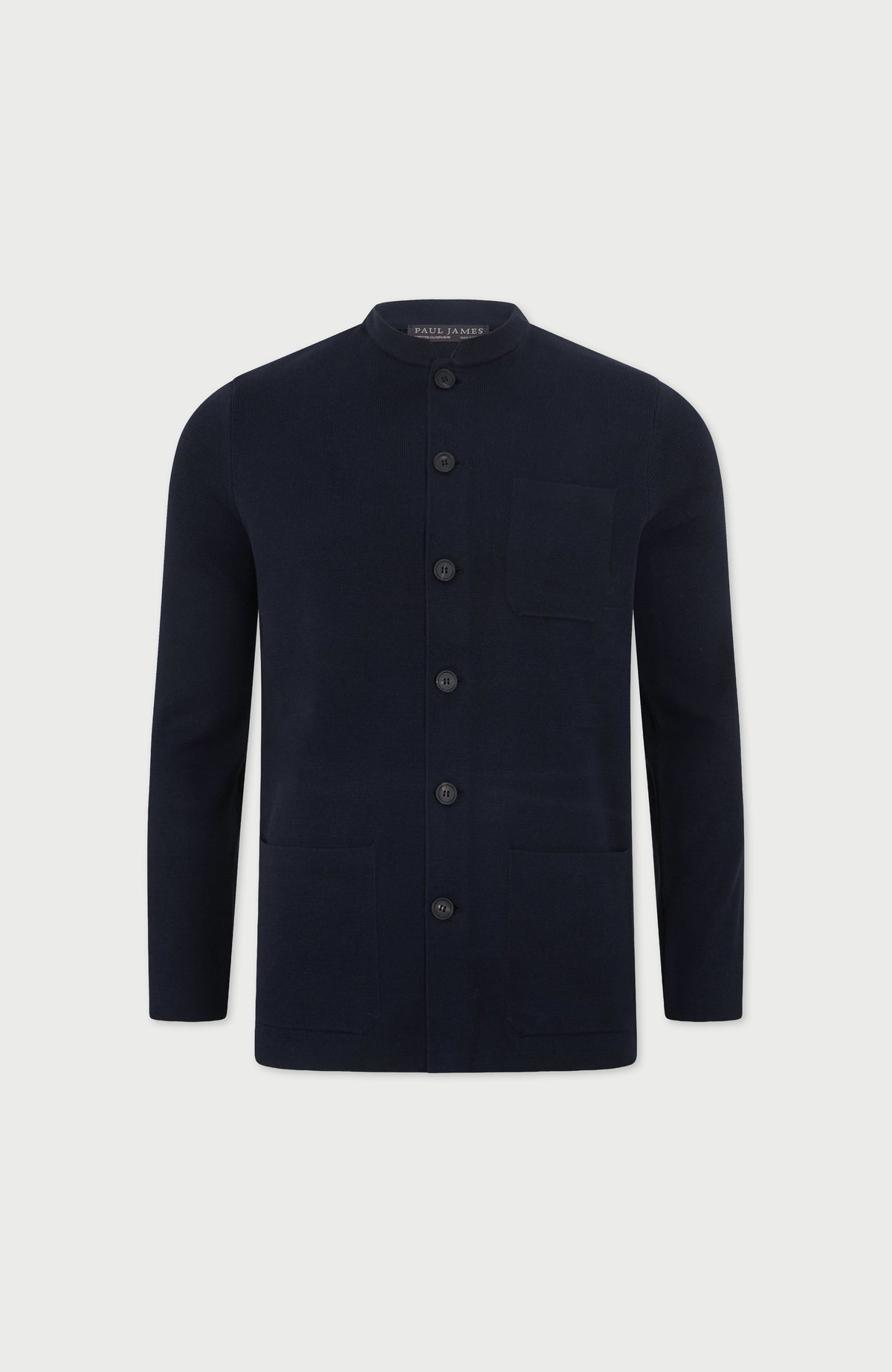 Mens Midweight Cotton Knitted Nehru Jacket
