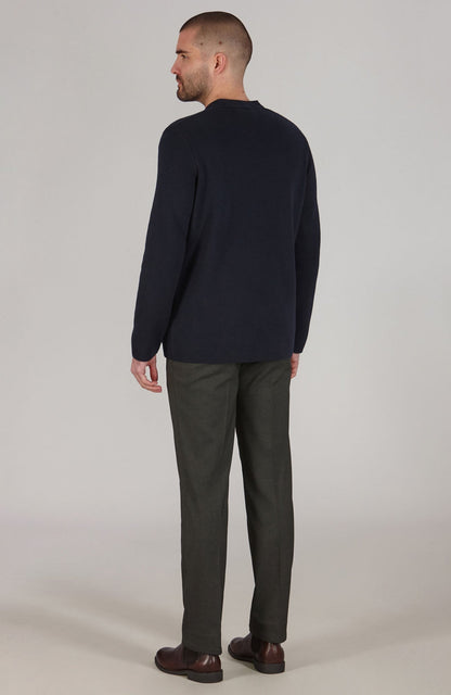 Mens Midweight Cotton Knitted Nehru Jacket