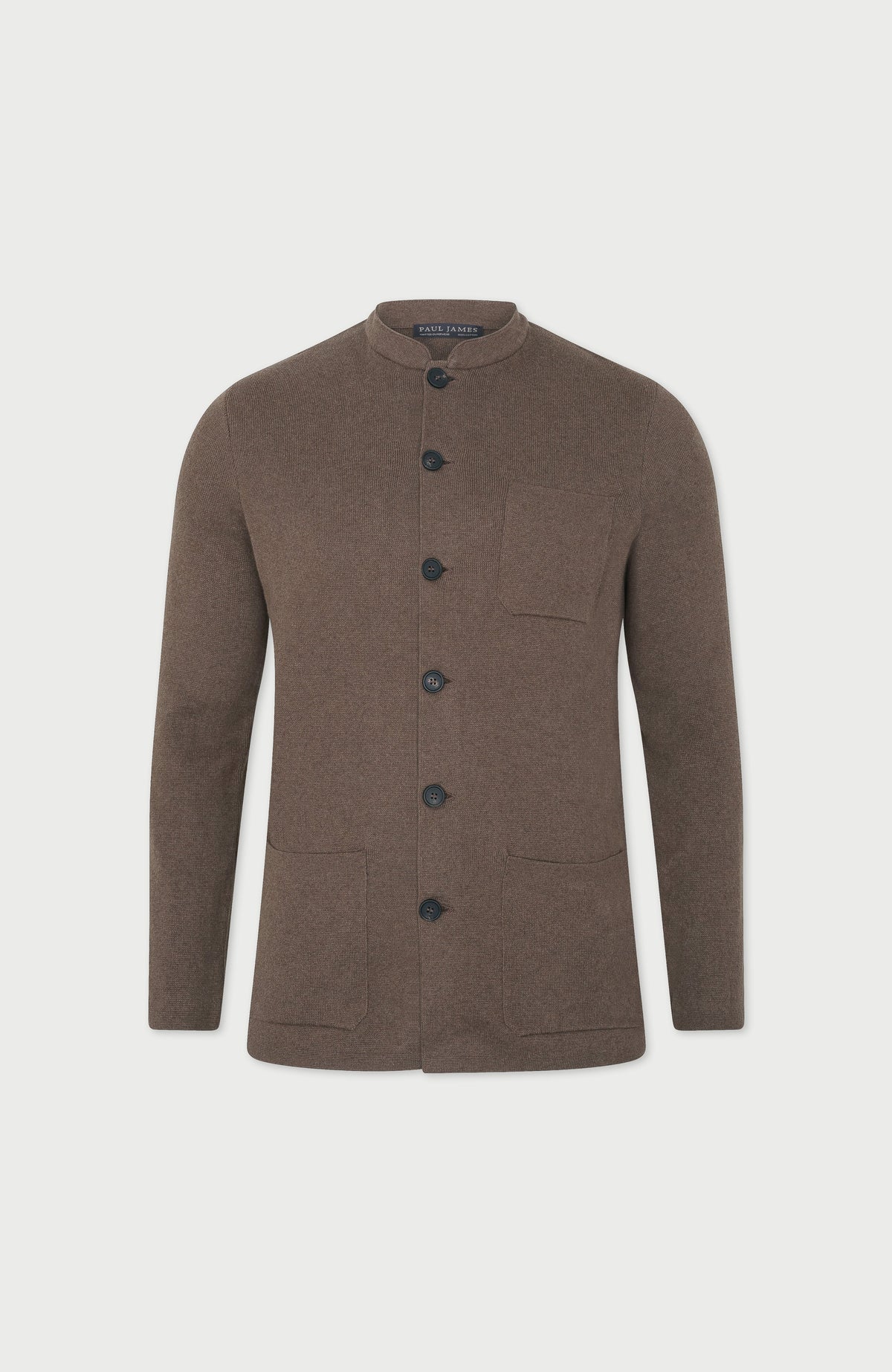Mens Midweight Cotton Knitted Nehru Jacket