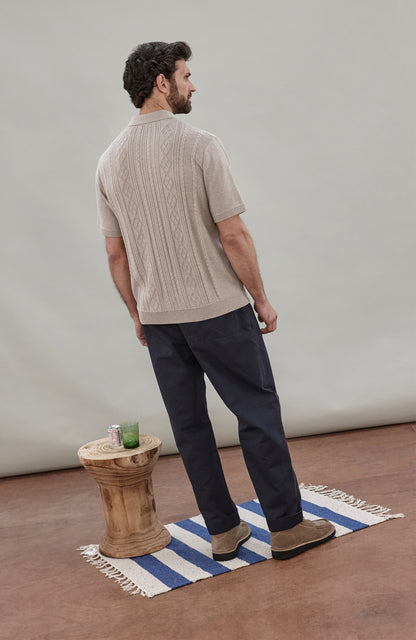 Mens Midweight Cotton Fishermans Polo Shirt