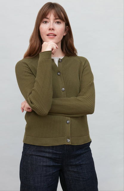 Womens Lightweight Cotton Textured Cardigan