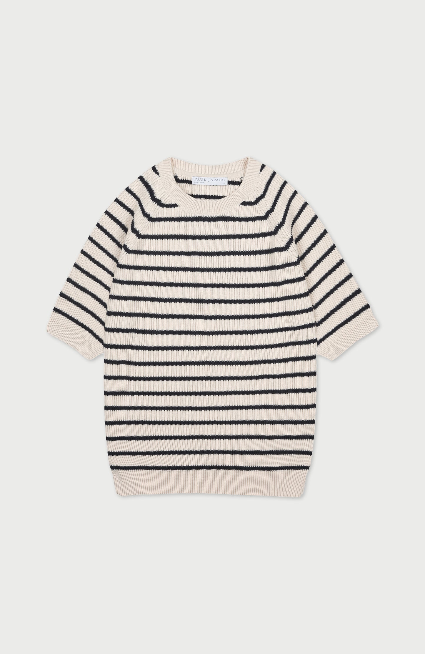 Womens Lightweight Cotton Rib Stripe Top