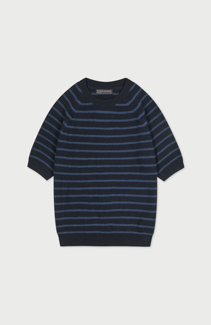 Womens Lightweight Cotton Rib Stripe Top