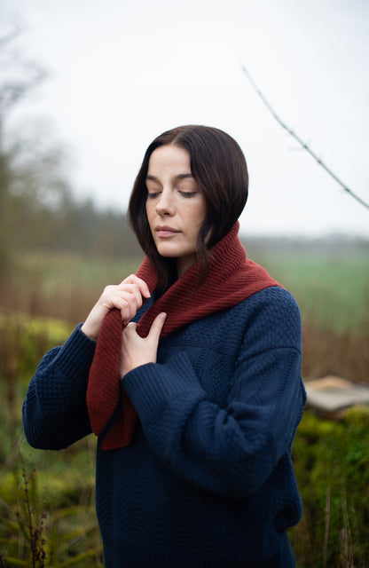 Lambswool Ribbed Triangle Scarf