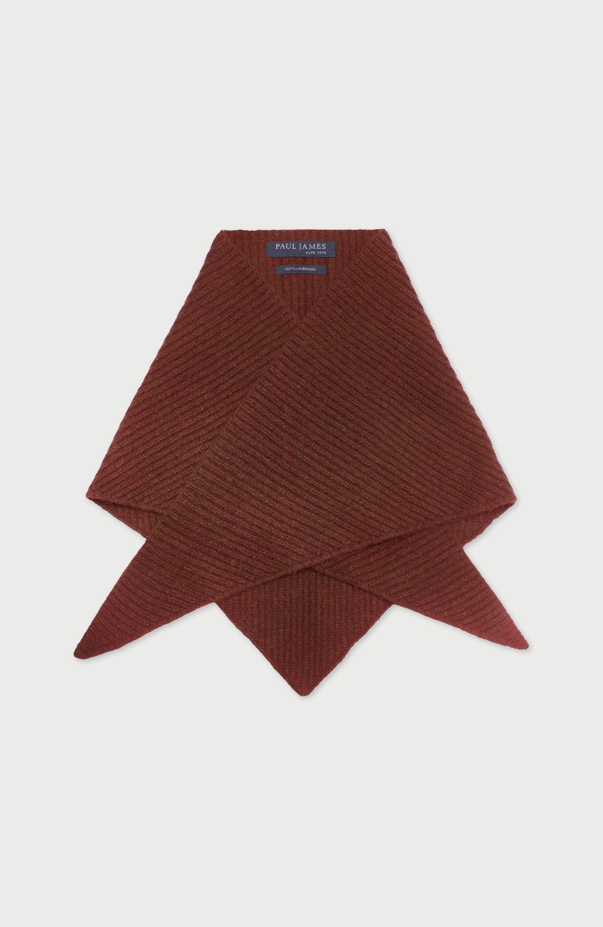 Lambswool Ribbed Triangle Scarf