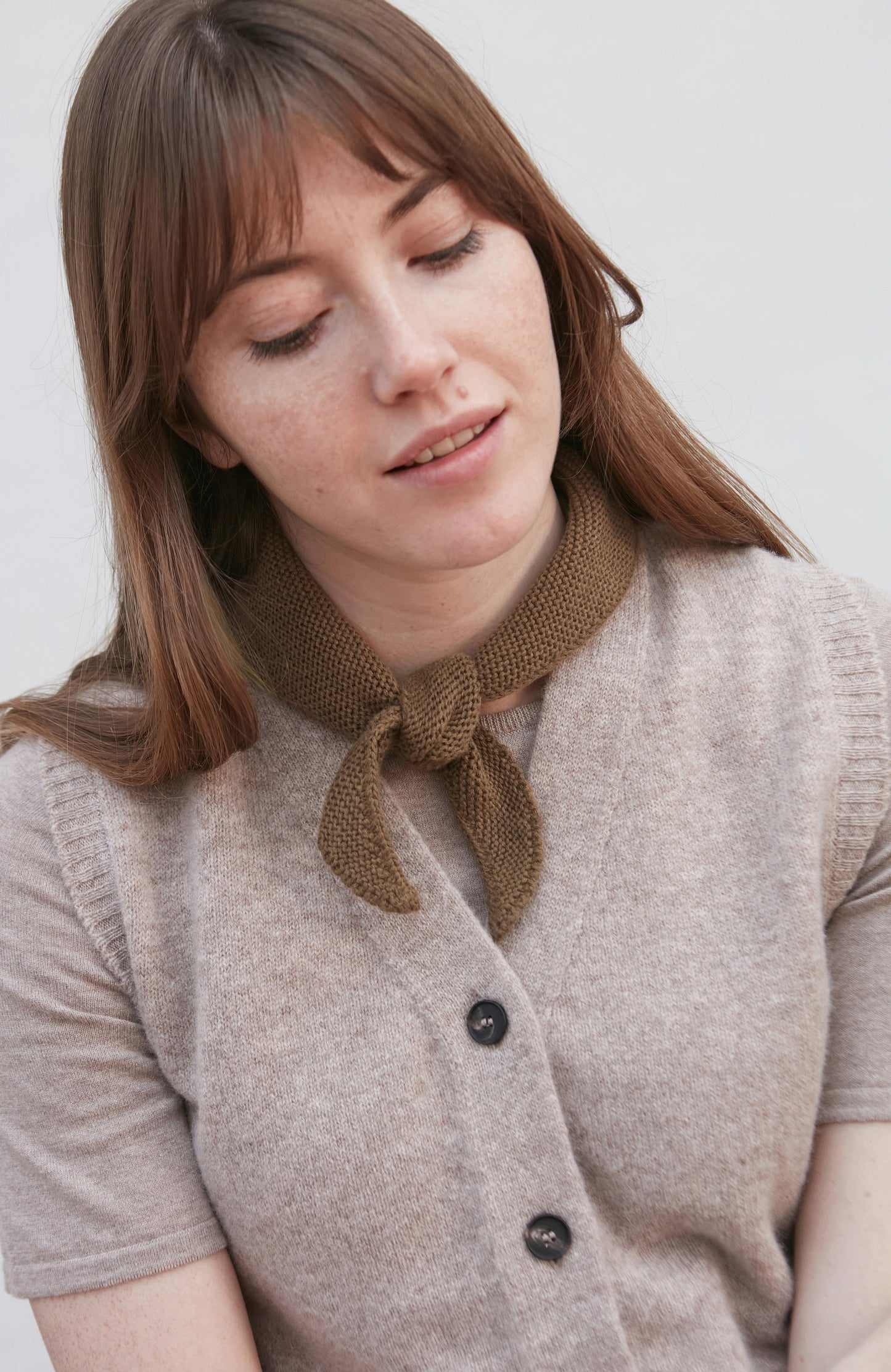 Cotton Garter Knit Mini Neckerchief