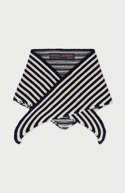 Cotton Garter Knit Striped Mini Neckerchief