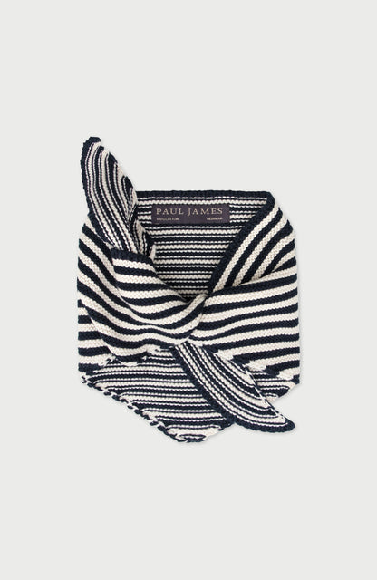 Cotton Garter Knit Striped Mini Neckerchief