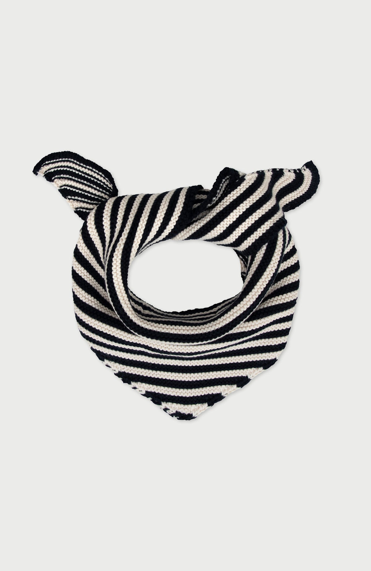 Cotton Garter Knit Striped Mini Neckerchief