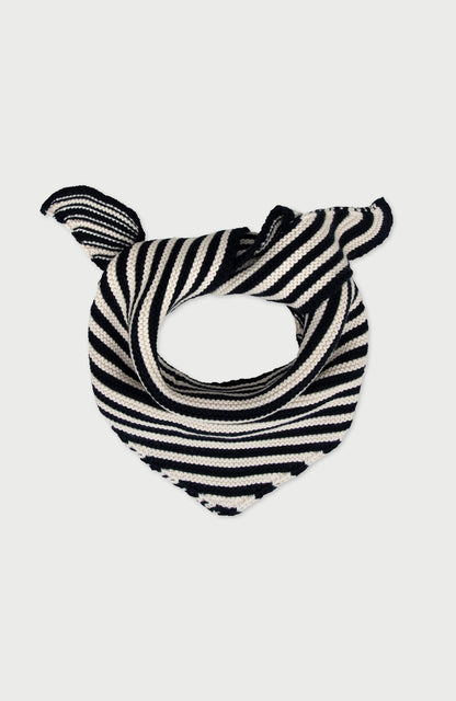 Cotton Garter Knit Striped Mini Neckerchief